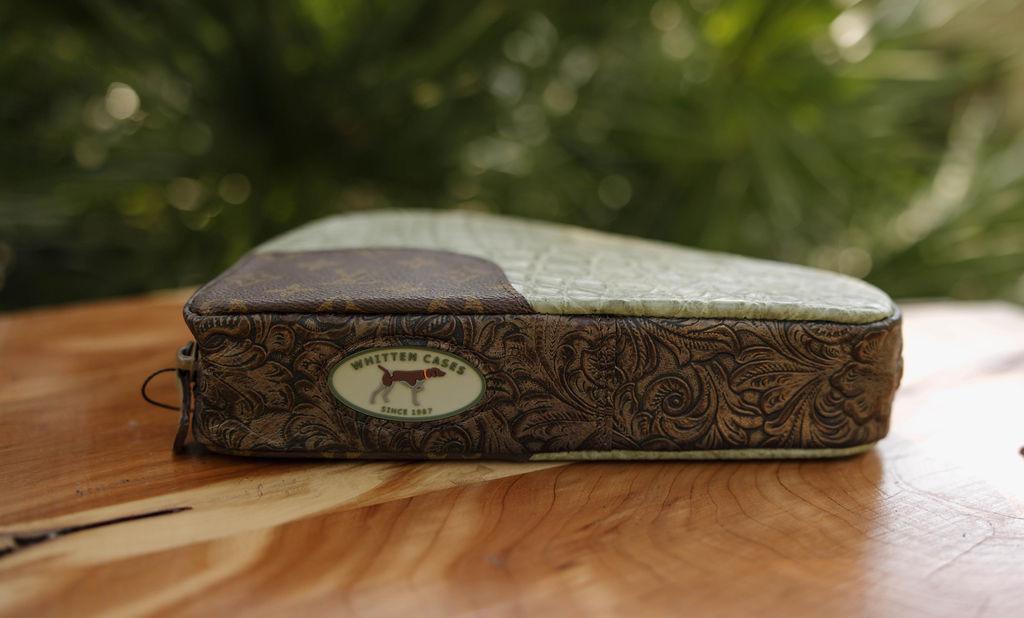 Sage Green Alligator, LV & Bronze Paisley Pistol Case 3