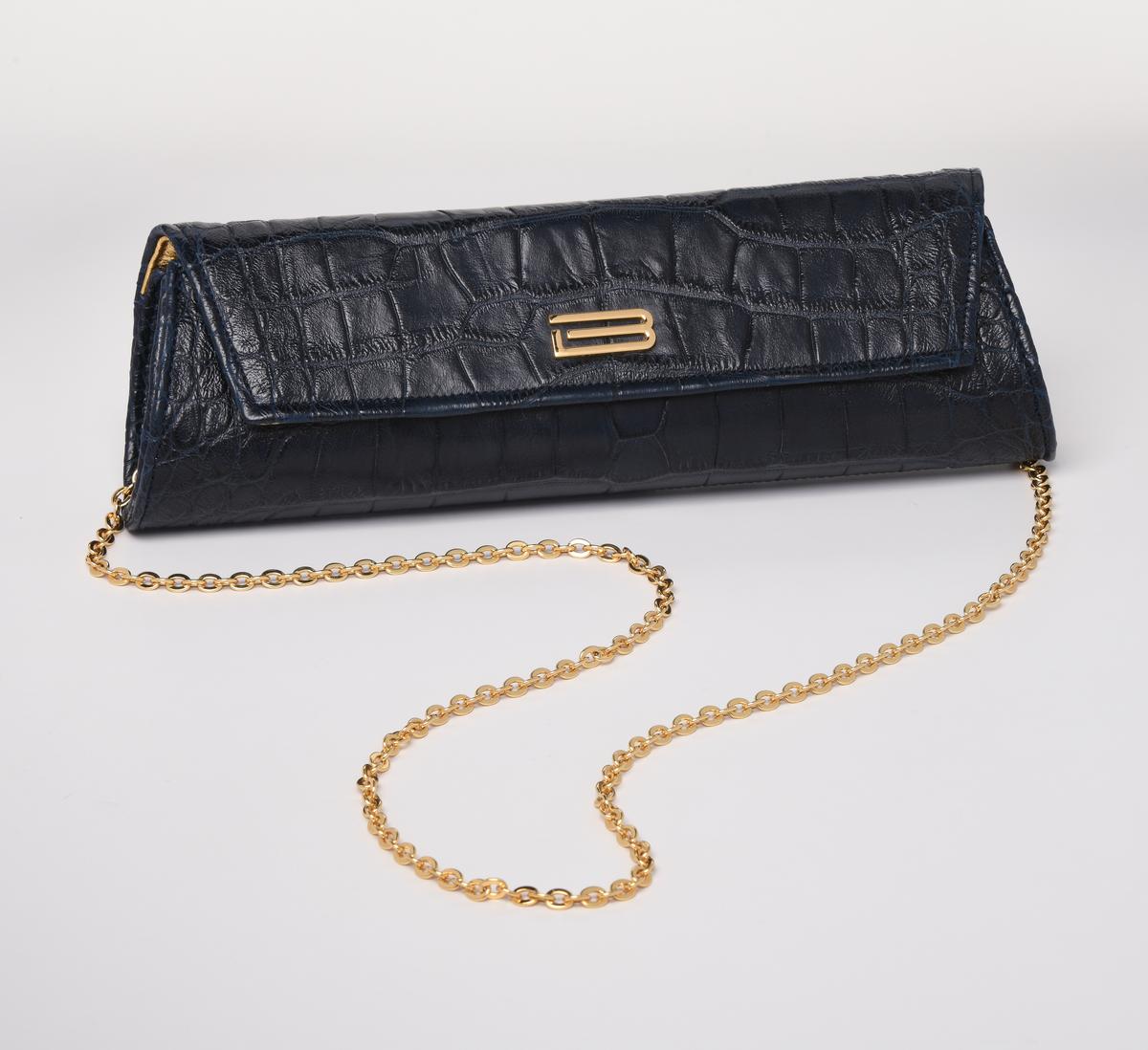 Navy Alligator Clutch