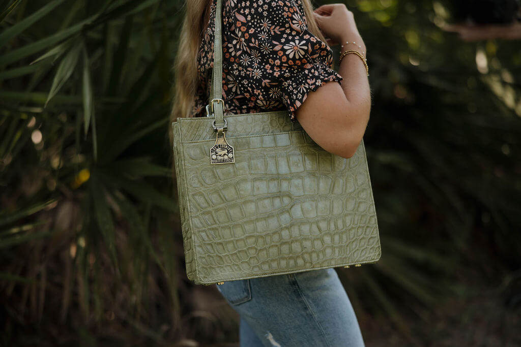 Sage Green Square Tote 4